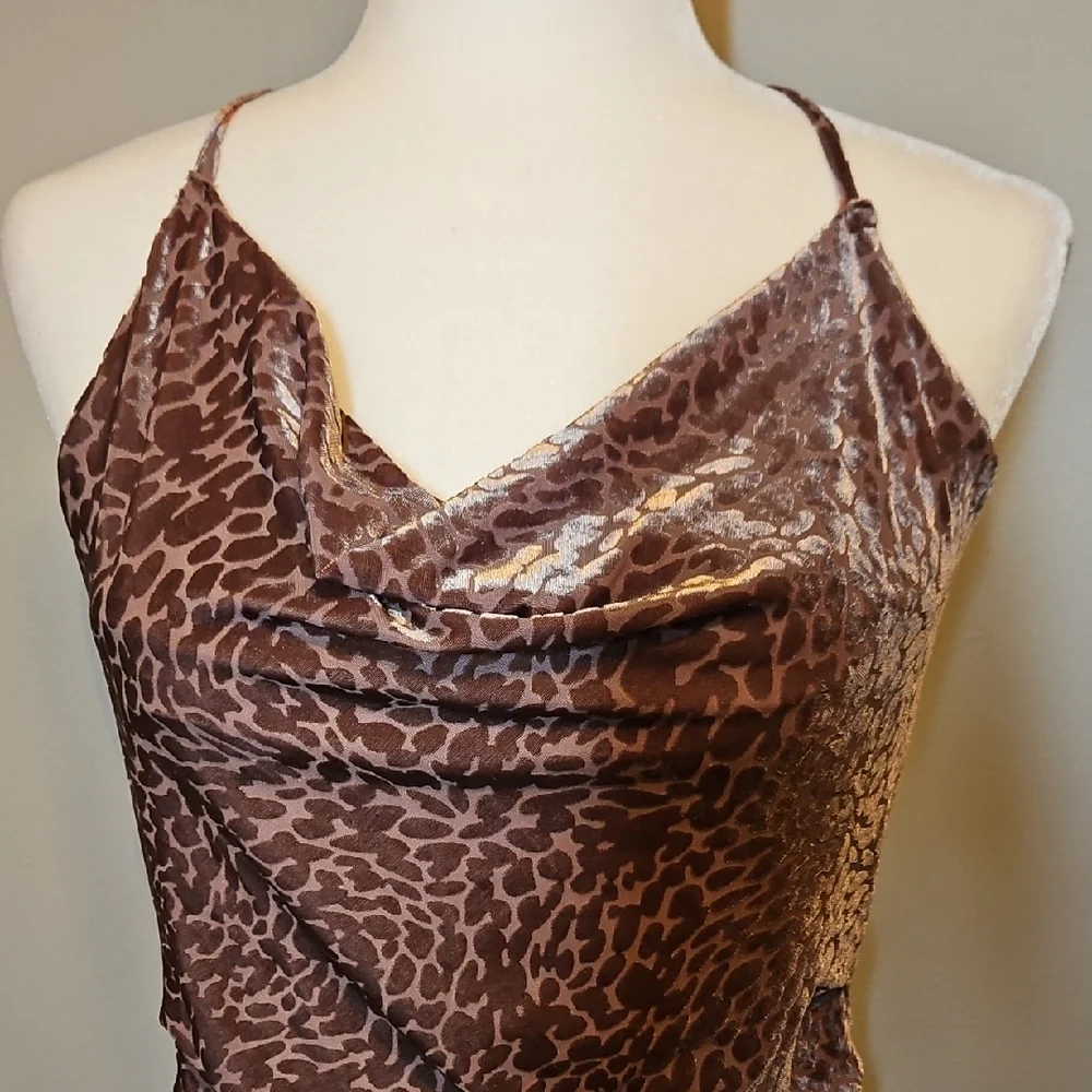 New York & Company Leopard Print Swoop Neck Women's Top Animal Print Cami Tank